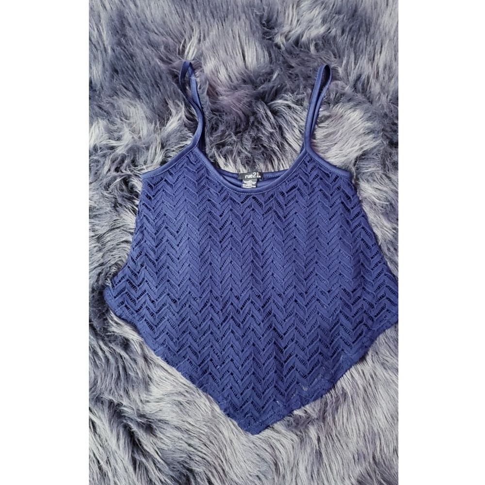 Navy Beachy Crop Top